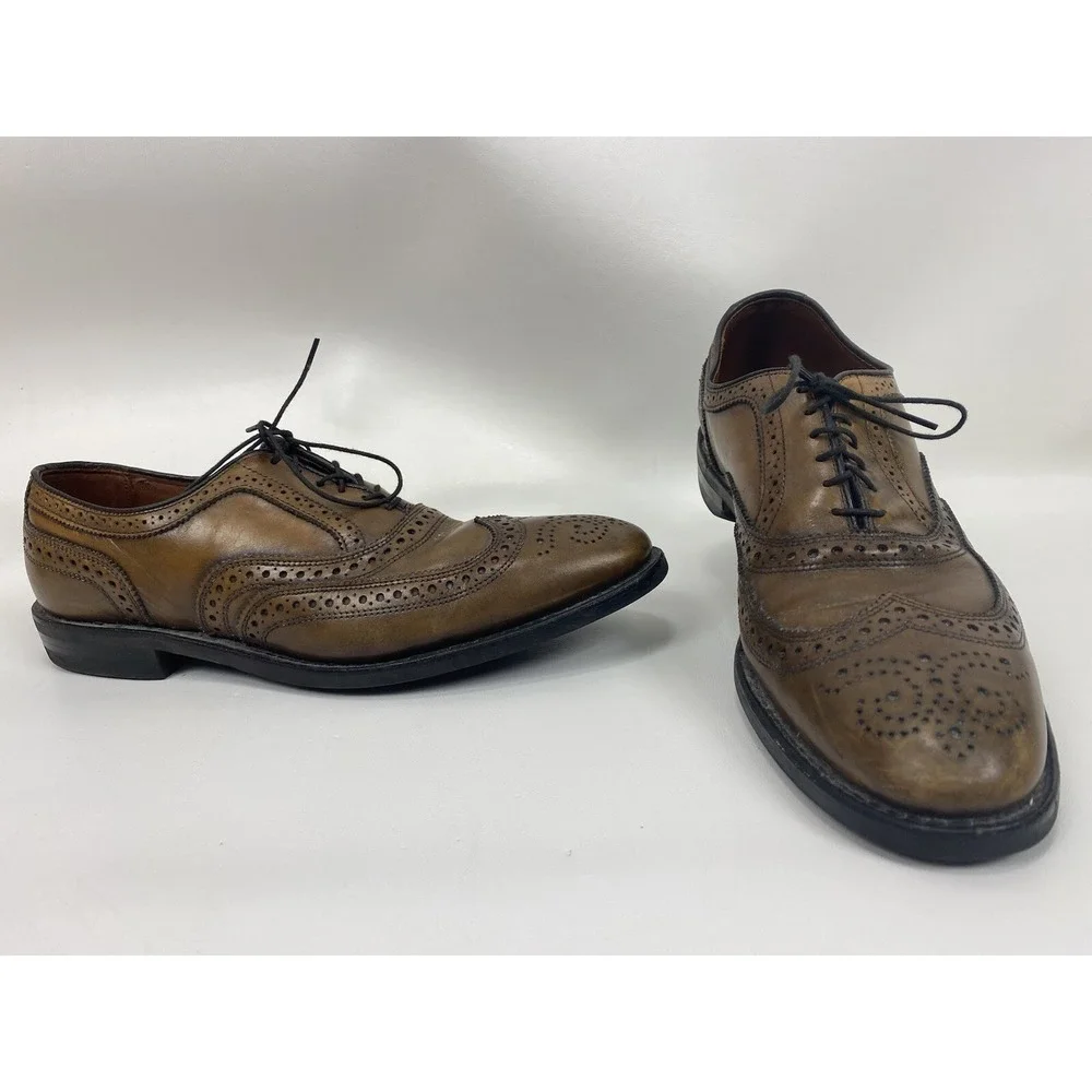 Allen Edmonds MCALLISTER  Dainite Wingtip Oxfords 10.5 B‎ Chocolate Brown Shoes
